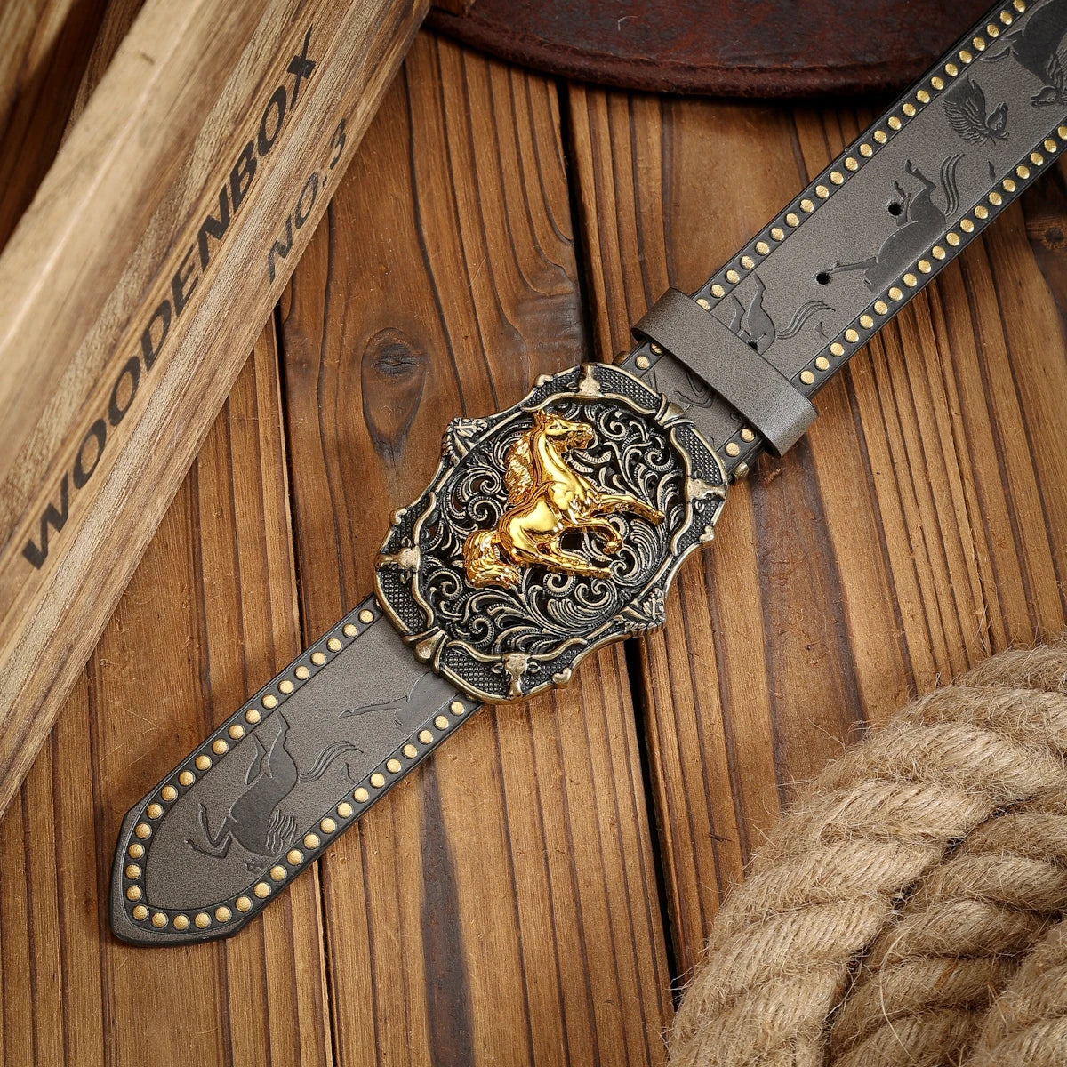 Cinturón Cowboy Frontier con Hebilla Vintage | Estilo Western de Carácter