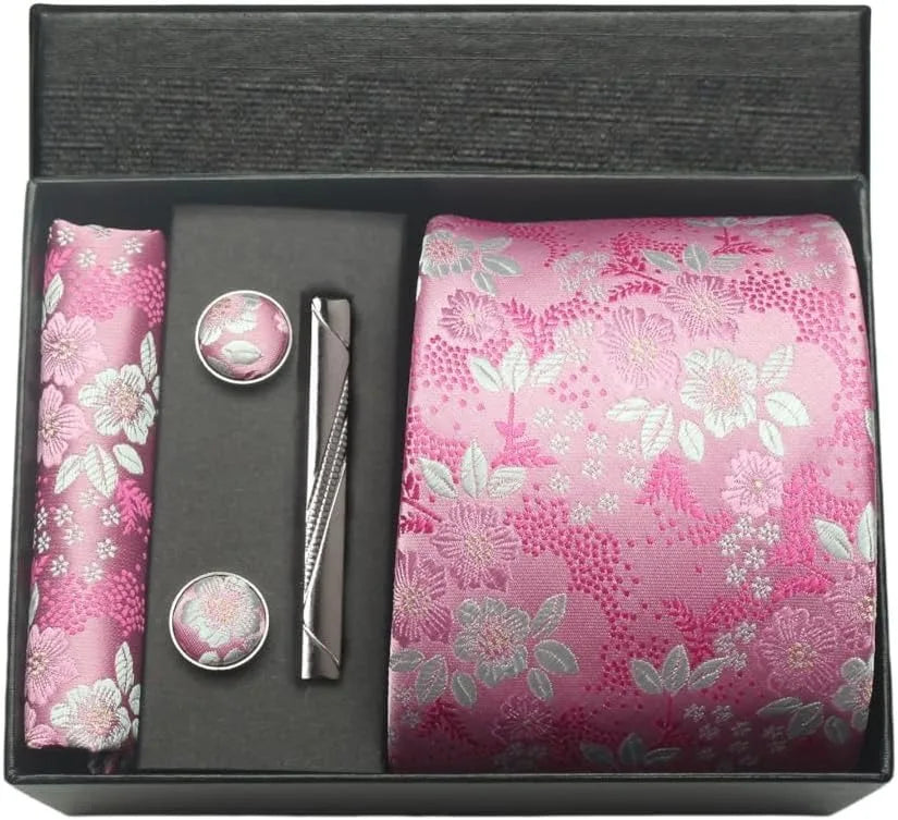 Set de Corbata Nobleza Real Paisley de Seda para Caballero – 5 Piezas