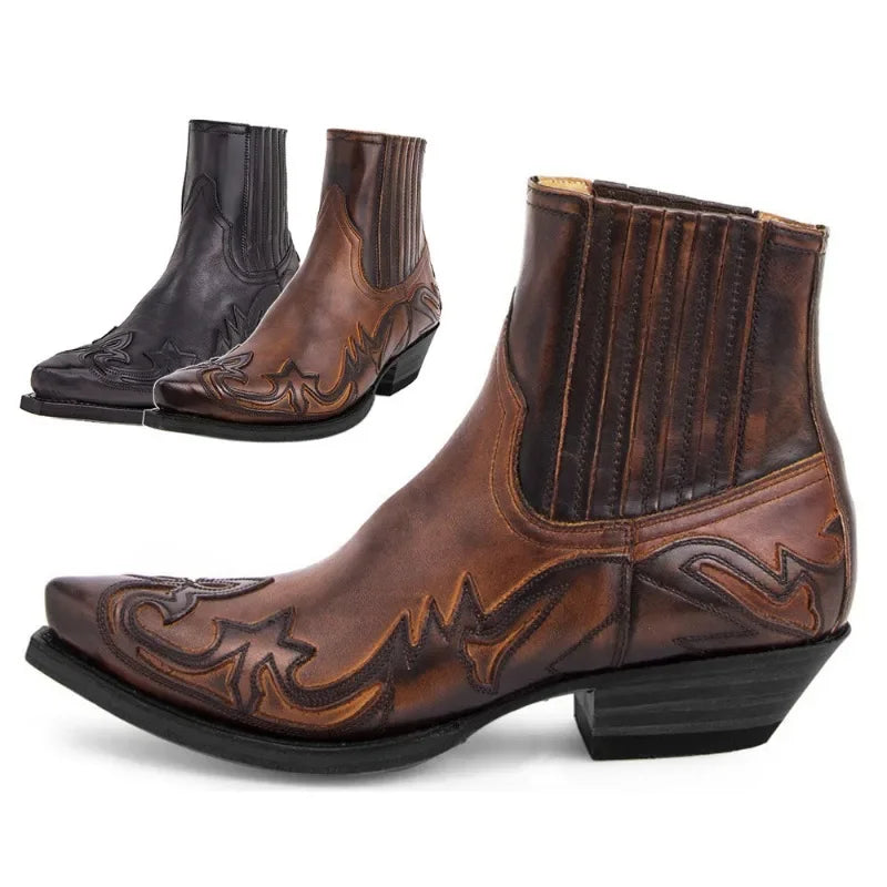 Botas Western "Espíritu Libre" – Chelsea Cowboy con Bordado y Punta Afilada
