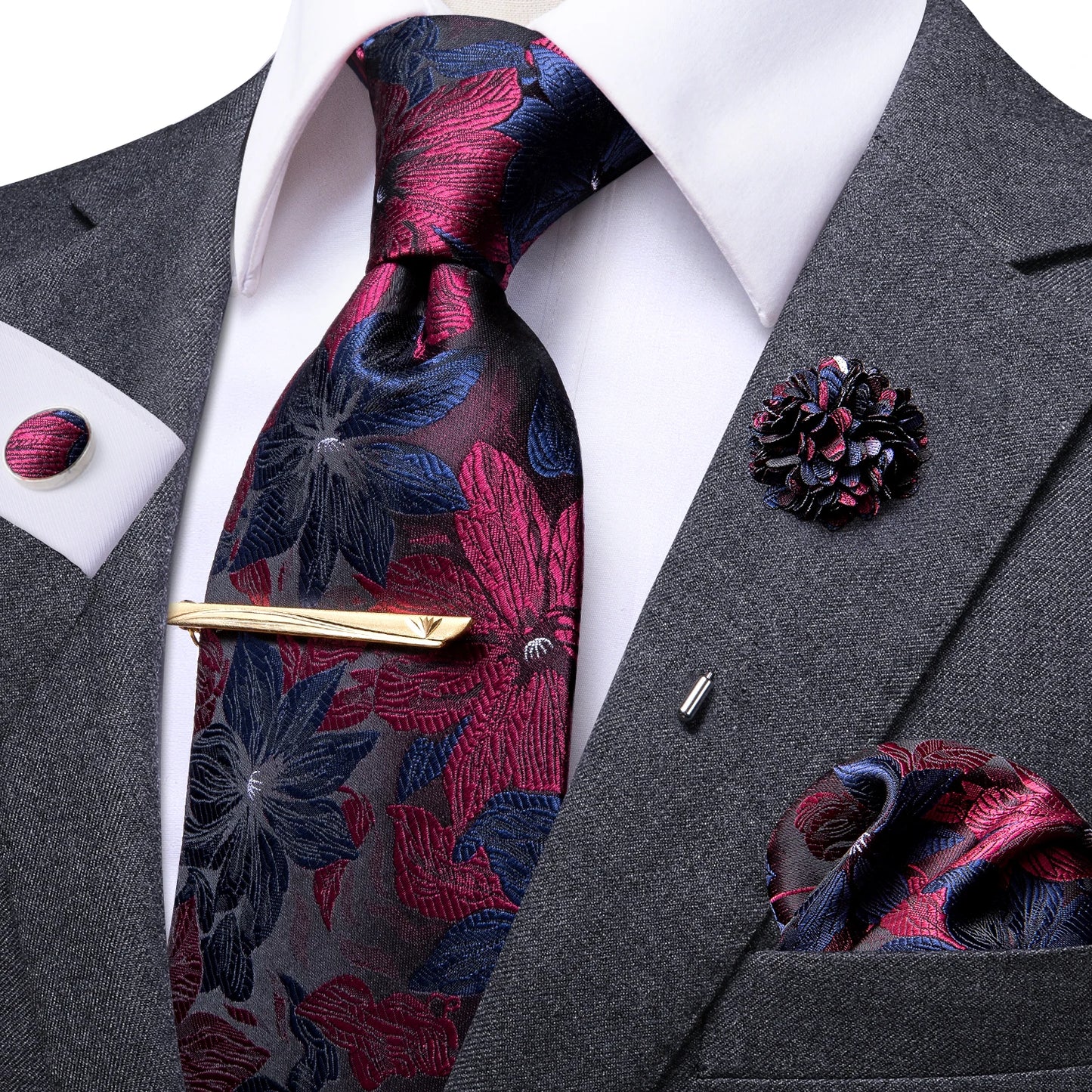 Set de Corbata "Oro del Imperio" Paisley para Caballero – 6 Piezas