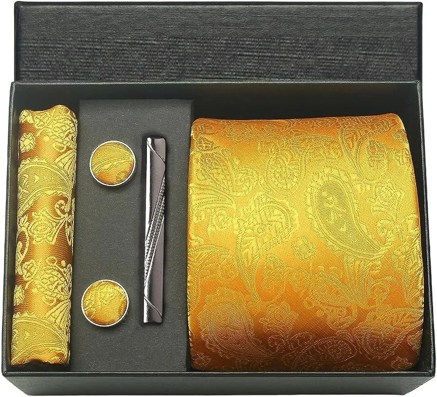 Set de Corbata Nobleza Real Paisley de Seda para Caballero – 5 Piezas