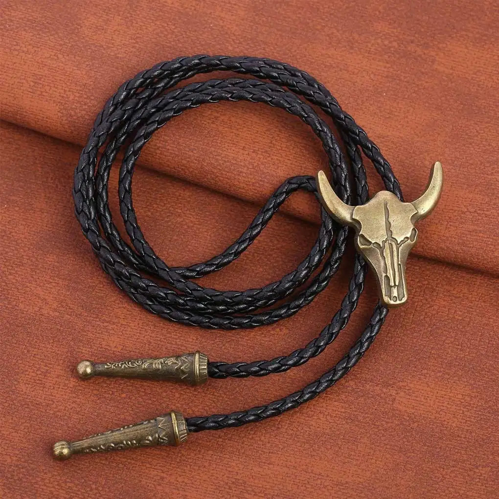 Corbata Vaquera "Oro del Rodeo" Bolo Tie Cowboy con Cabeza de Toro