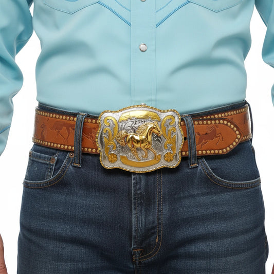 Cinturón Vaquero Heritage con Hebilla Clásica | Estilo Western Retro