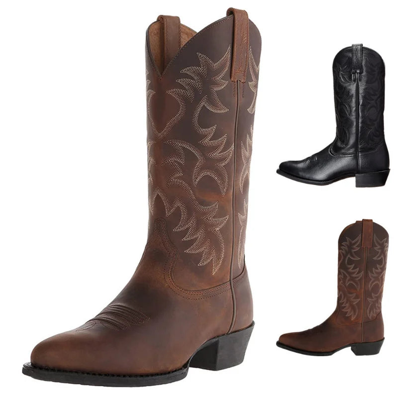 Botas Vaqueras Bordadas de Media Caña