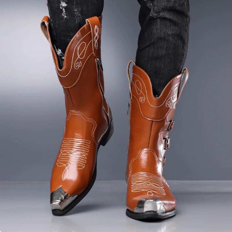Botas Vaqueras "Senda Real" Western de Media Caña con Bordado