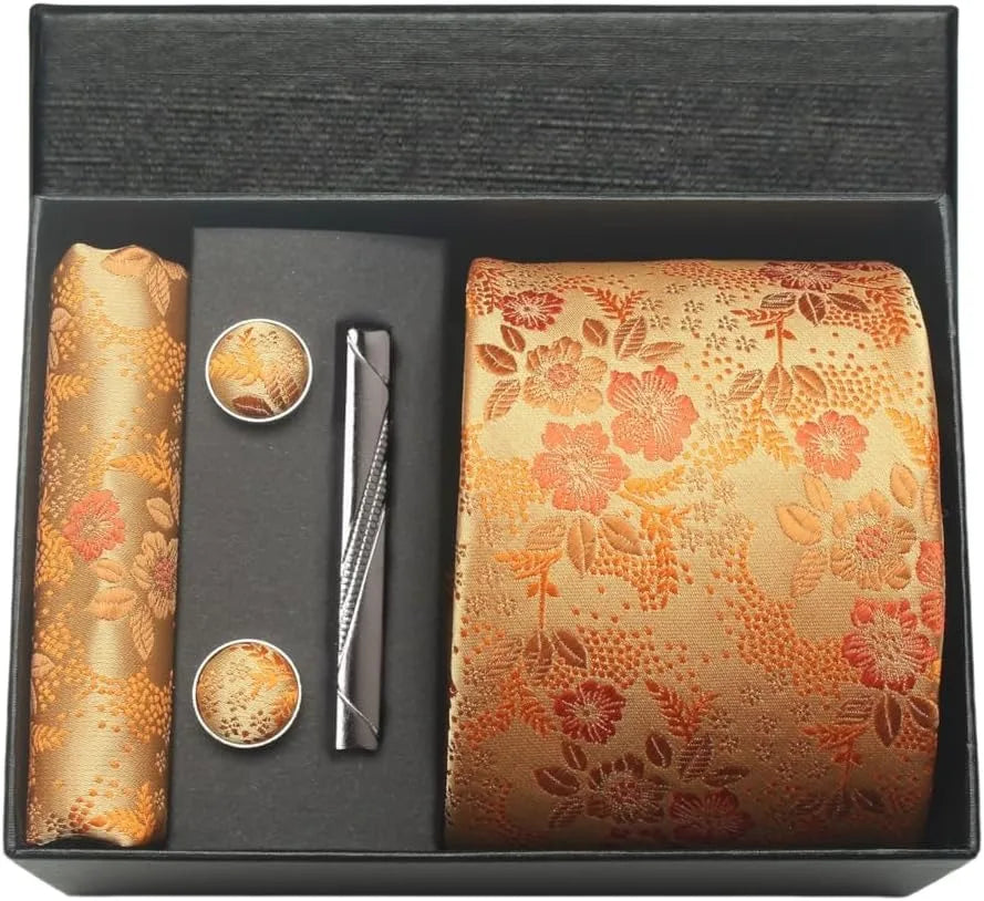 Set de Corbata Nobleza Real Paisley de Seda para Caballero – 5 Piezas