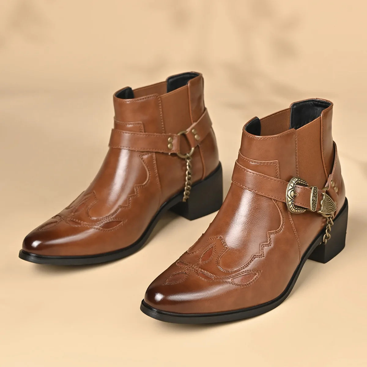 Botas Western de Tobillo con Punta Afilada