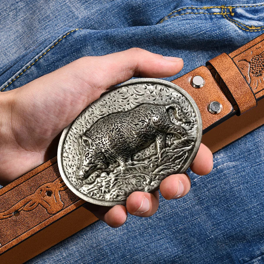 Cinturón Western Verraco de Cuero PU