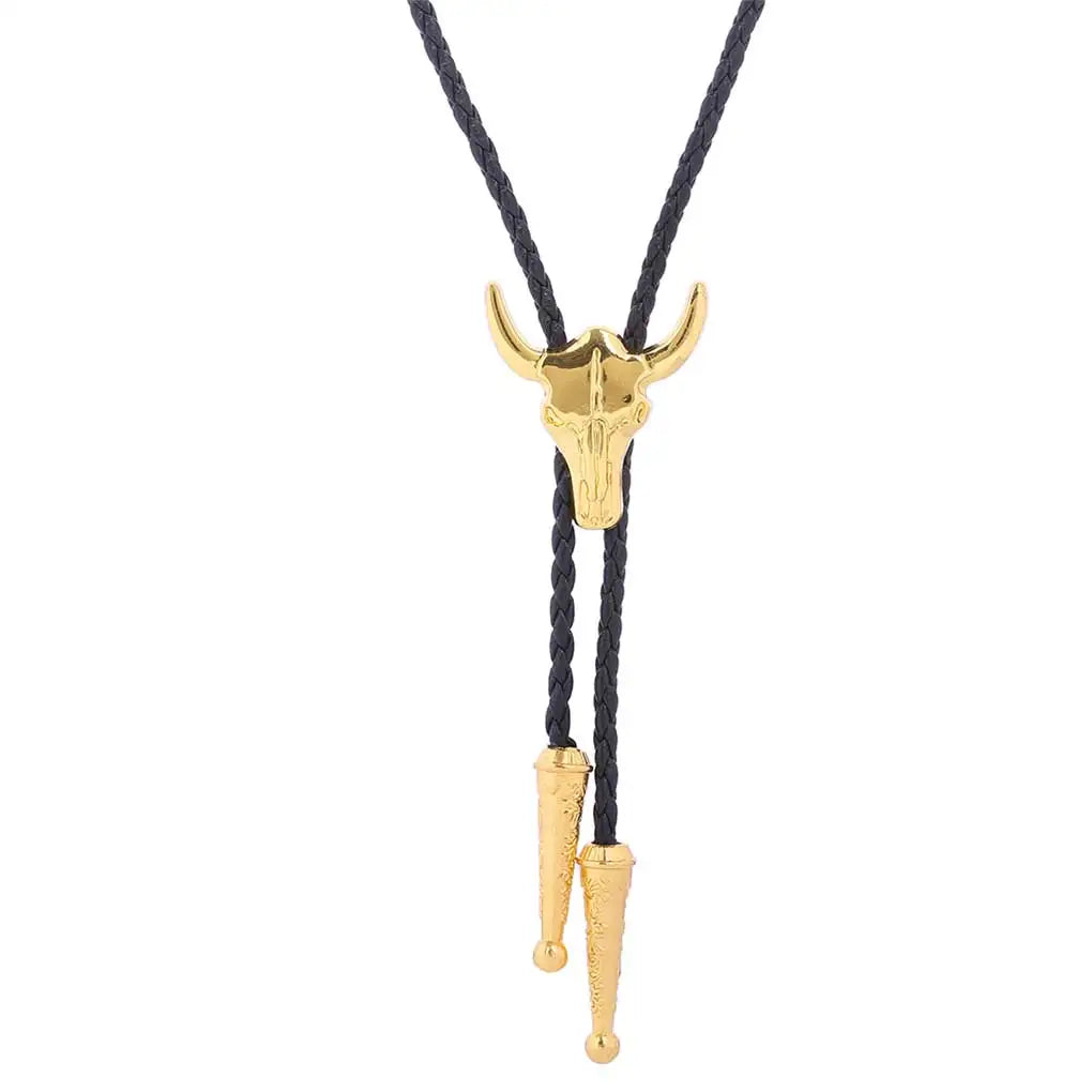 Corbata Vaquera "Oro del Rodeo" Bolo Tie Cowboy con Cabeza de Toro