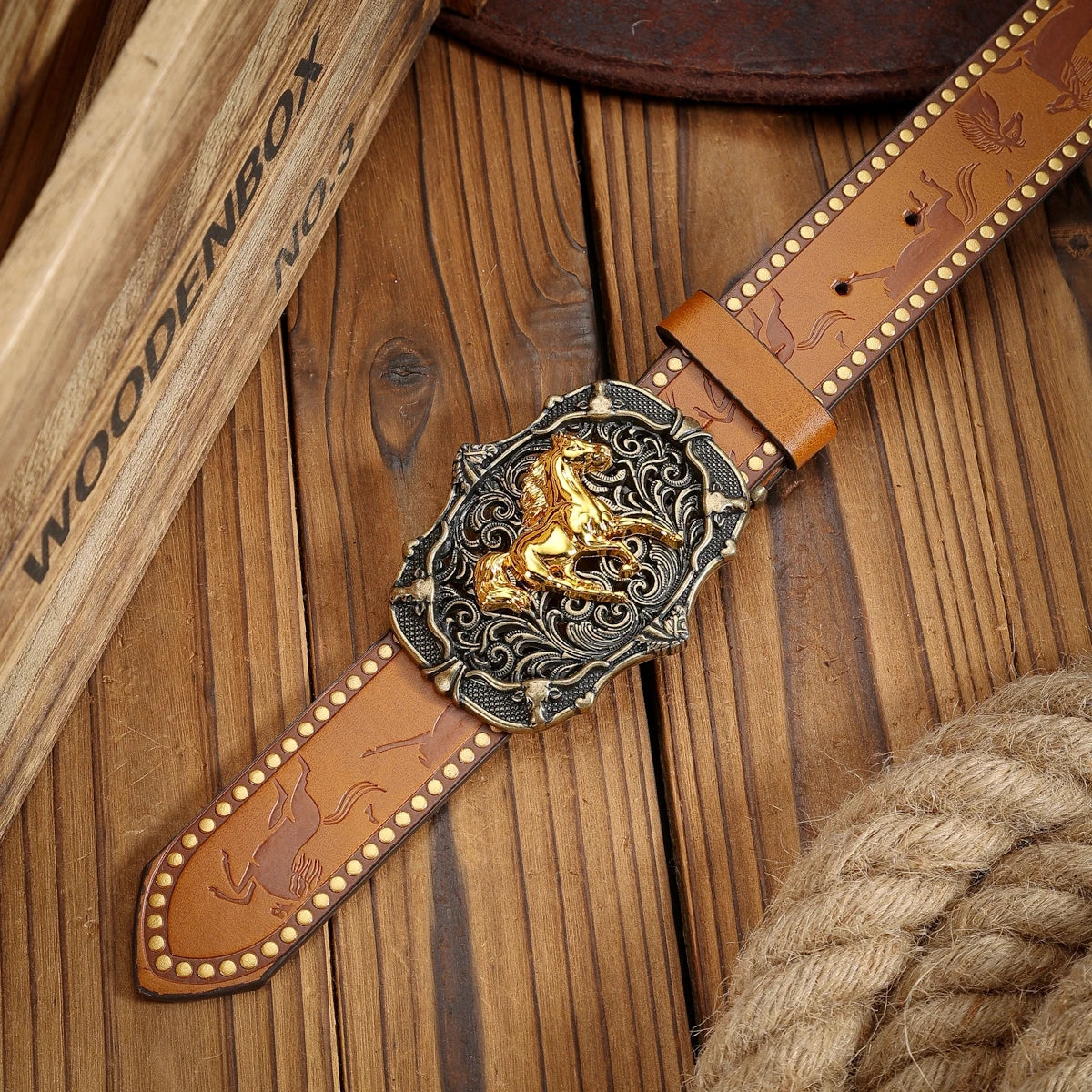 Cinturón Cowboy Frontier con Hebilla Vintage | Estilo Western de Carácter
