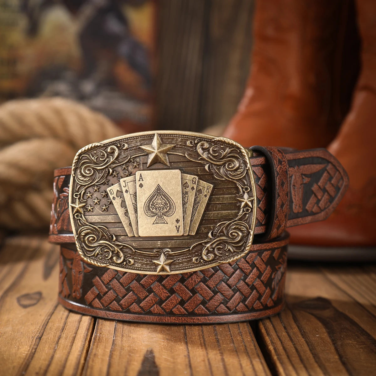 Cinturón Western Retro Denim