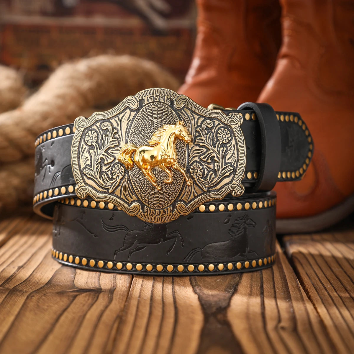 Cinturón Caballero Western Retro