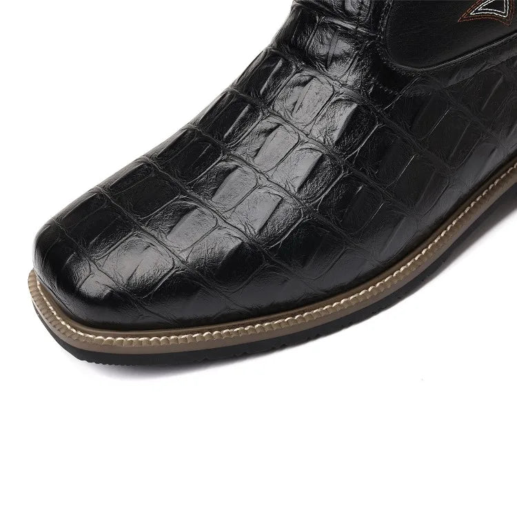 Botas Western Bordadas con Textura de Cocodrilo