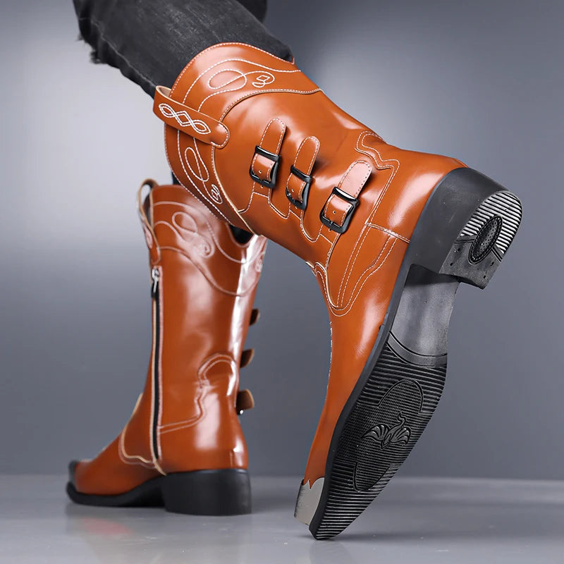 Botas Vaqueras "Senda Real" Western de Media Caña con Bordado