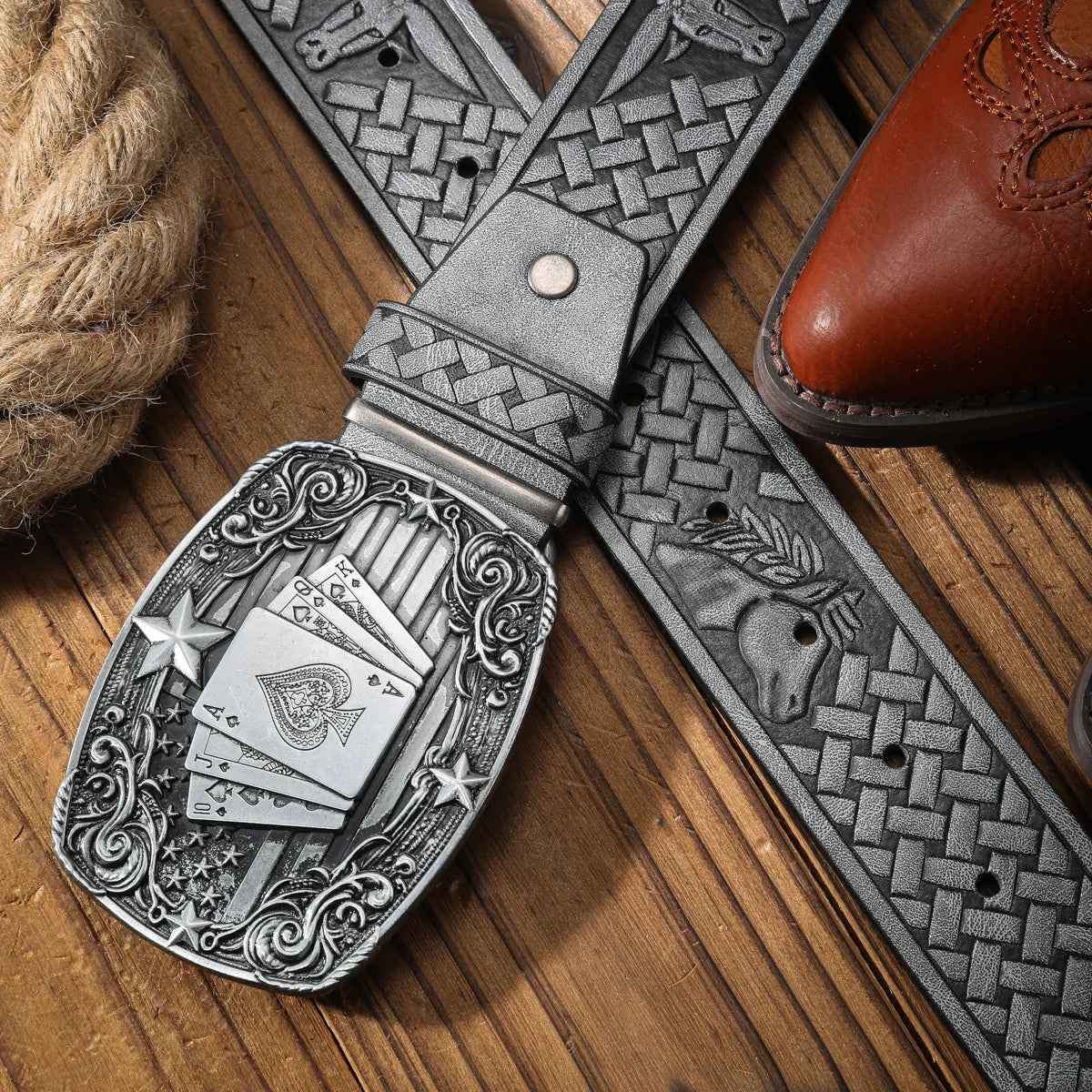 Cinturón Western Retro Denim