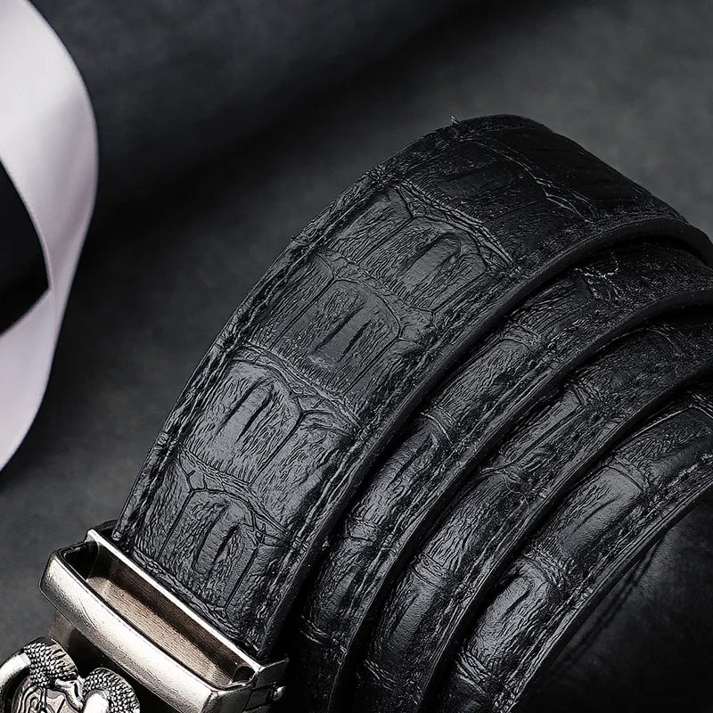 Cinturón Caballero Legendario – Hebilla Automática con Diseño Dragón