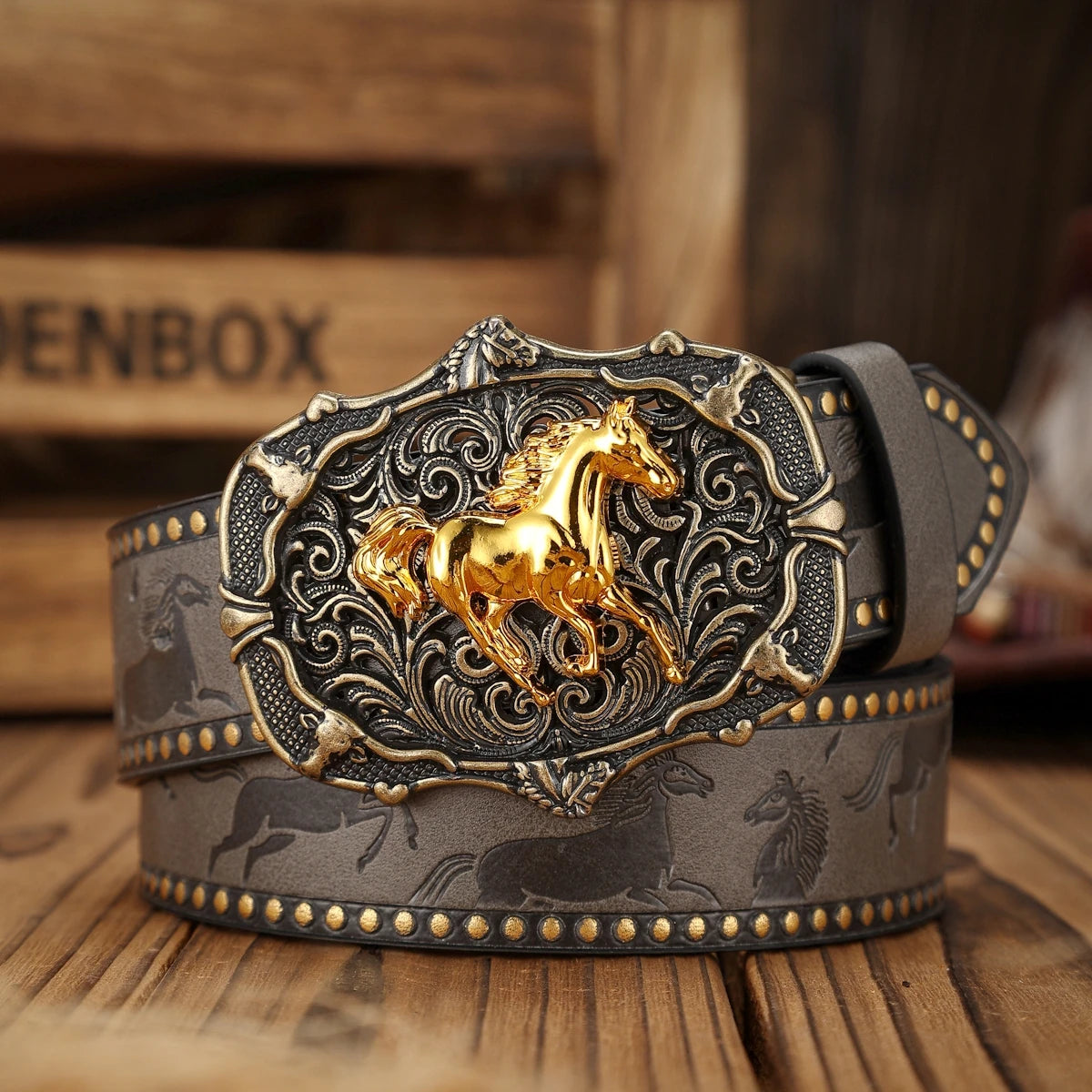 Cinturón Cowboy Frontier con Hebilla Vintage | Estilo Western de Carácter
