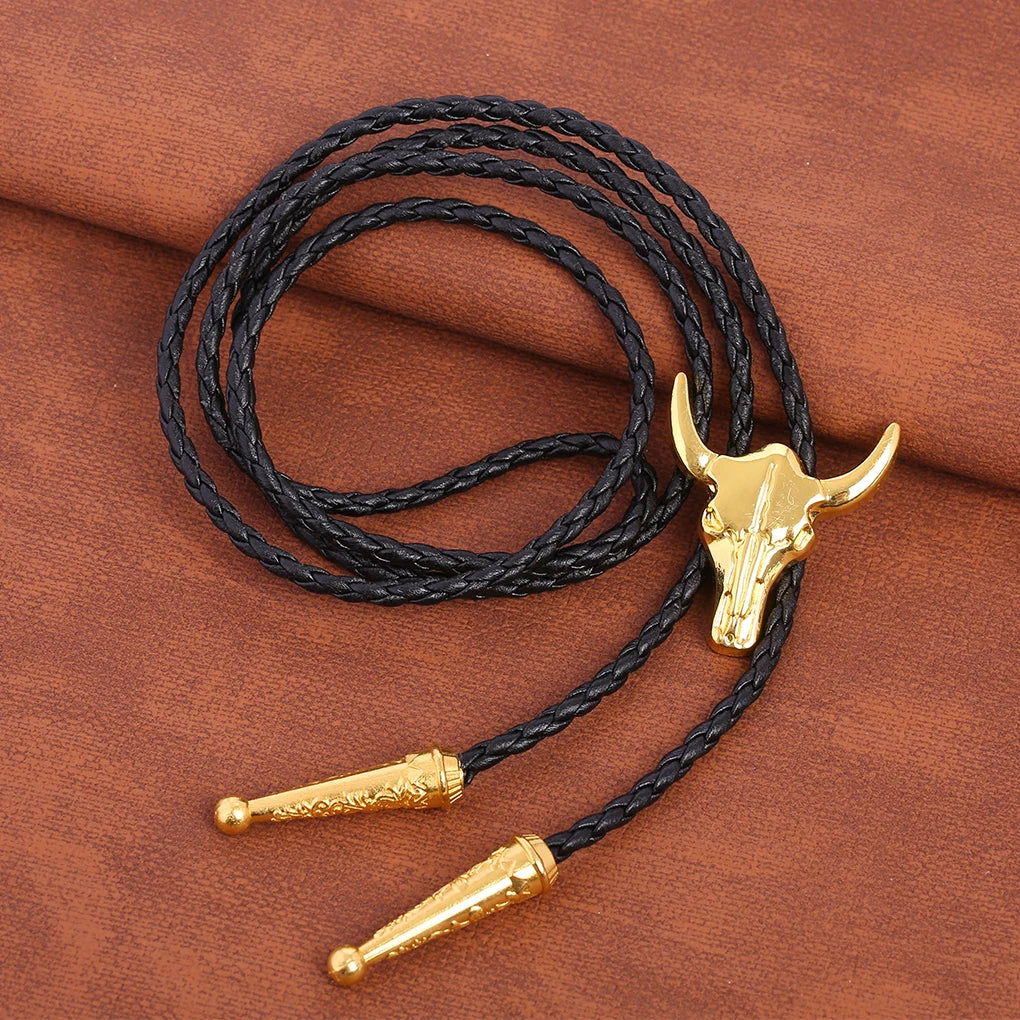 Corbata Vaquera "Oro del Rodeo" Bolo Tie Cowboy con Cabeza de Toro