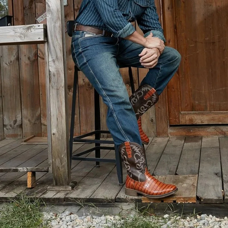Botas Vaqueras Corazón Ranchero para Hombre – Cowboy Clásicas Bordadas