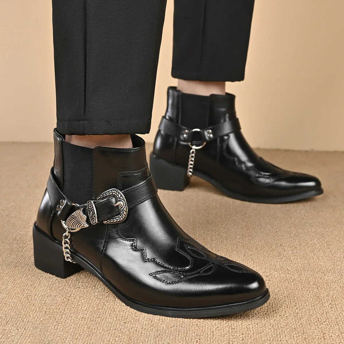 Botas Western de Tobillo con Punta Afilada