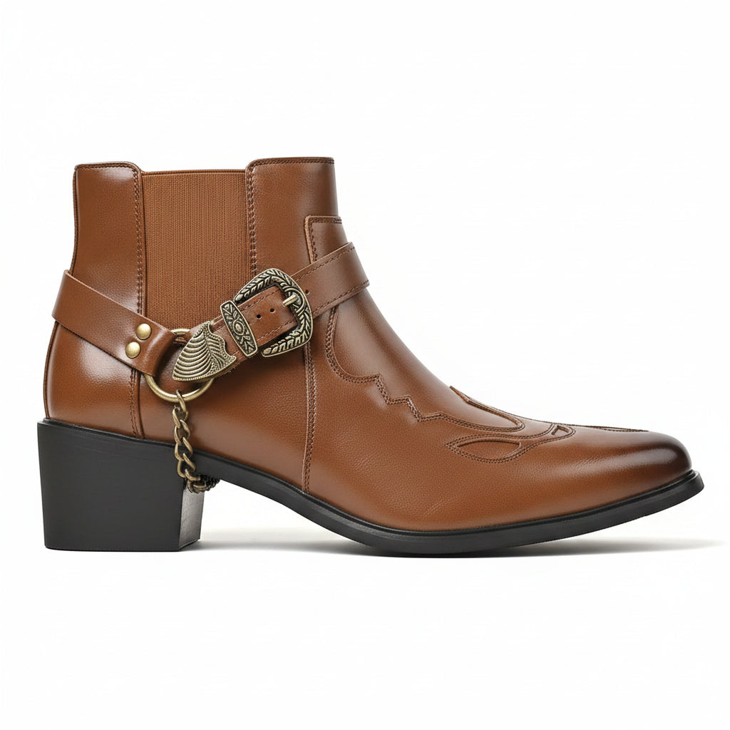 Botas Western de Tobillo con Punta Afilada