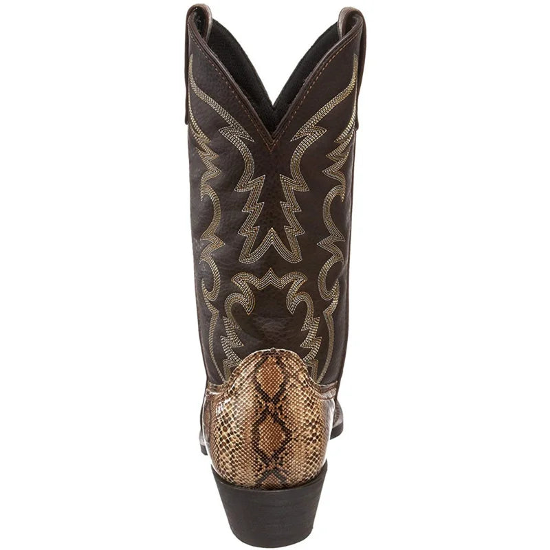 Botas Vaqueras "Serpiente Brava" – Cowboy Western de Media Caña