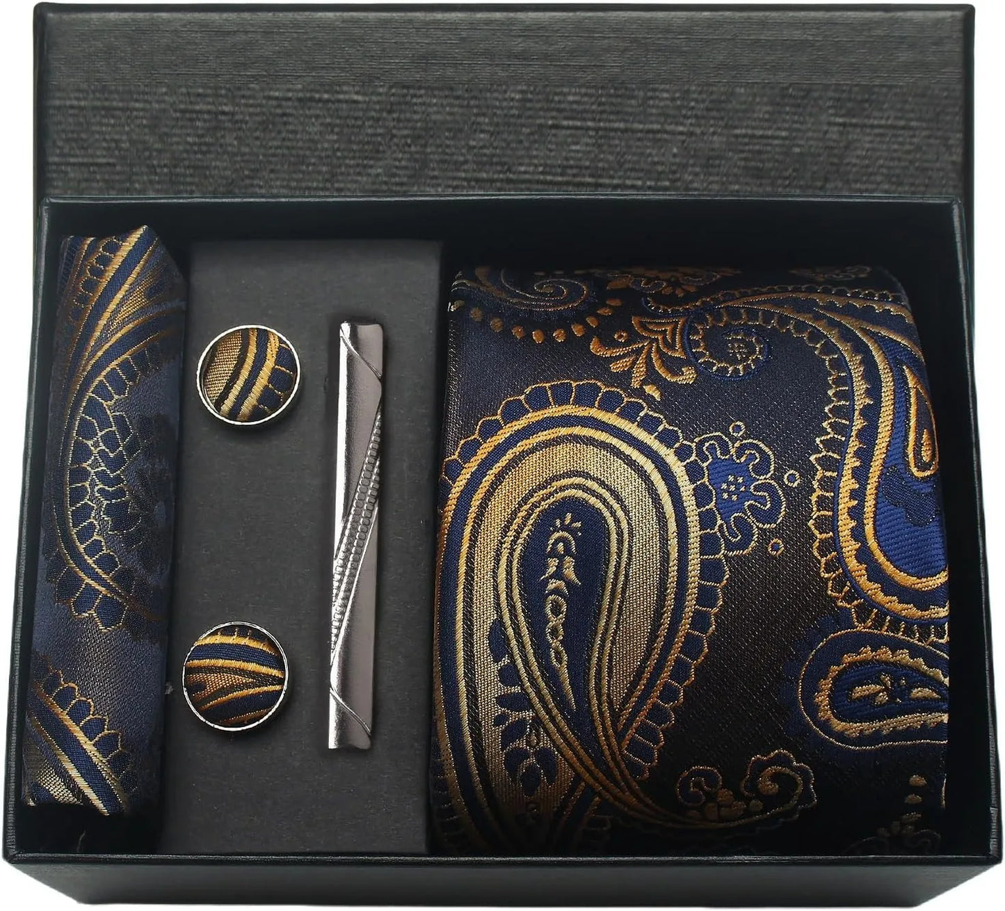 Set de Corbata Nobleza Real Paisley de Seda para Caballero – 5 Piezas