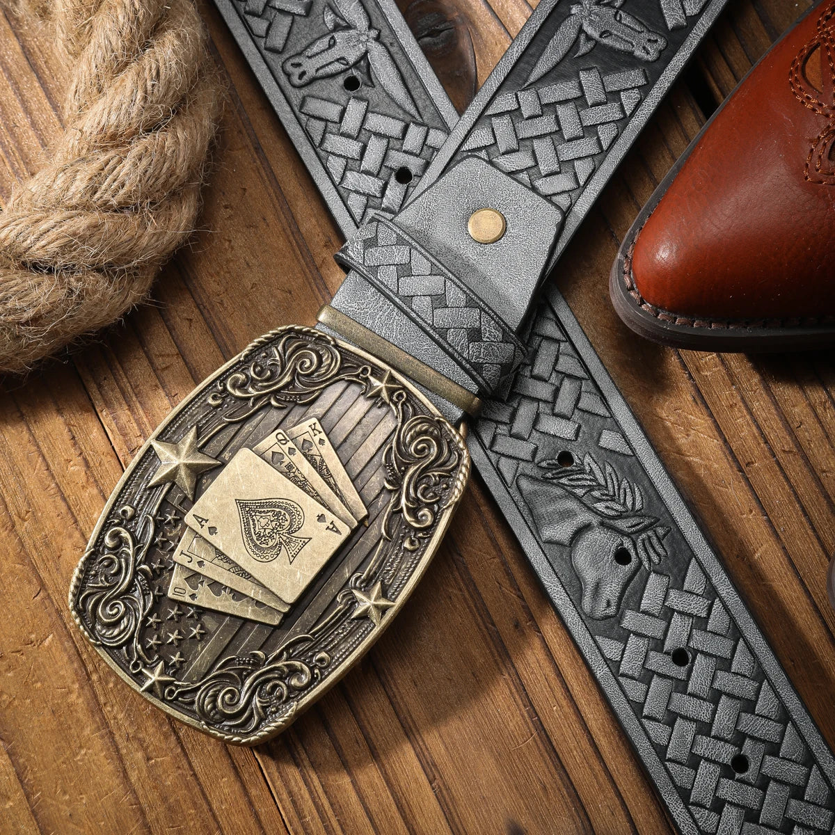 Cinturón Western Retro Denim