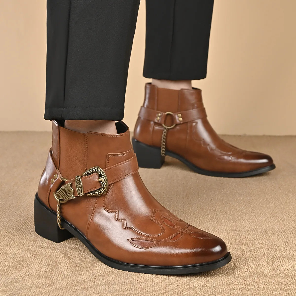 Botas Western de Tobillo con Punta Afilada