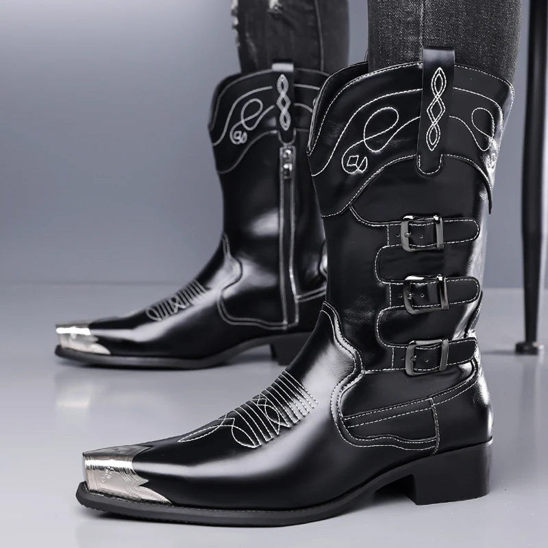 Botas Vaqueras "Senda Real" Western de Media Caña con Bordado