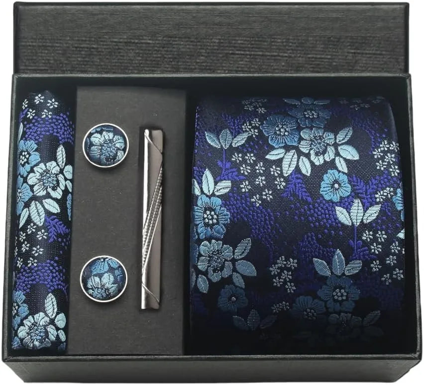 Set de Corbata Nobleza Real Paisley de Seda para Caballero – 5 Piezas