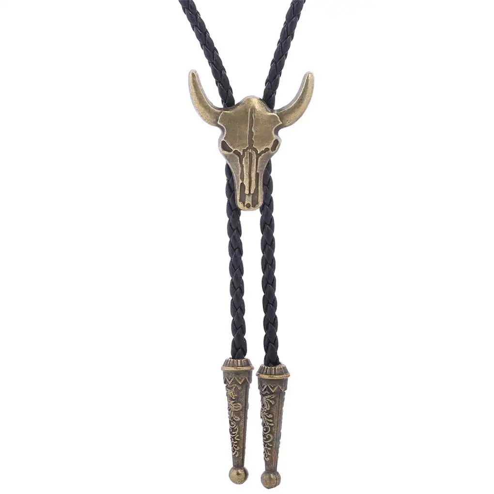 Corbata Vaquera "Oro del Rodeo" Bolo Tie Cowboy con Cabeza de Toro