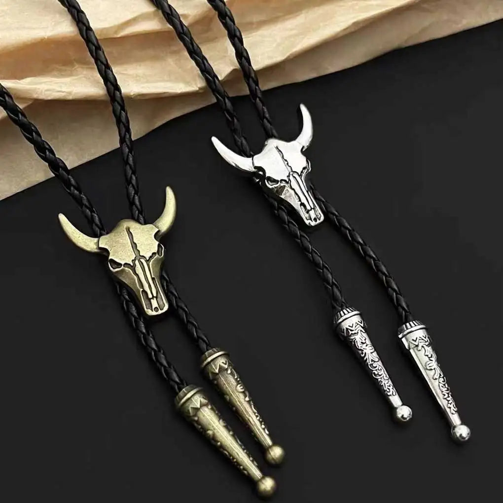 Corbata Vaquera "Oro del Rodeo" Bolo Tie Cowboy con Cabeza de Toro